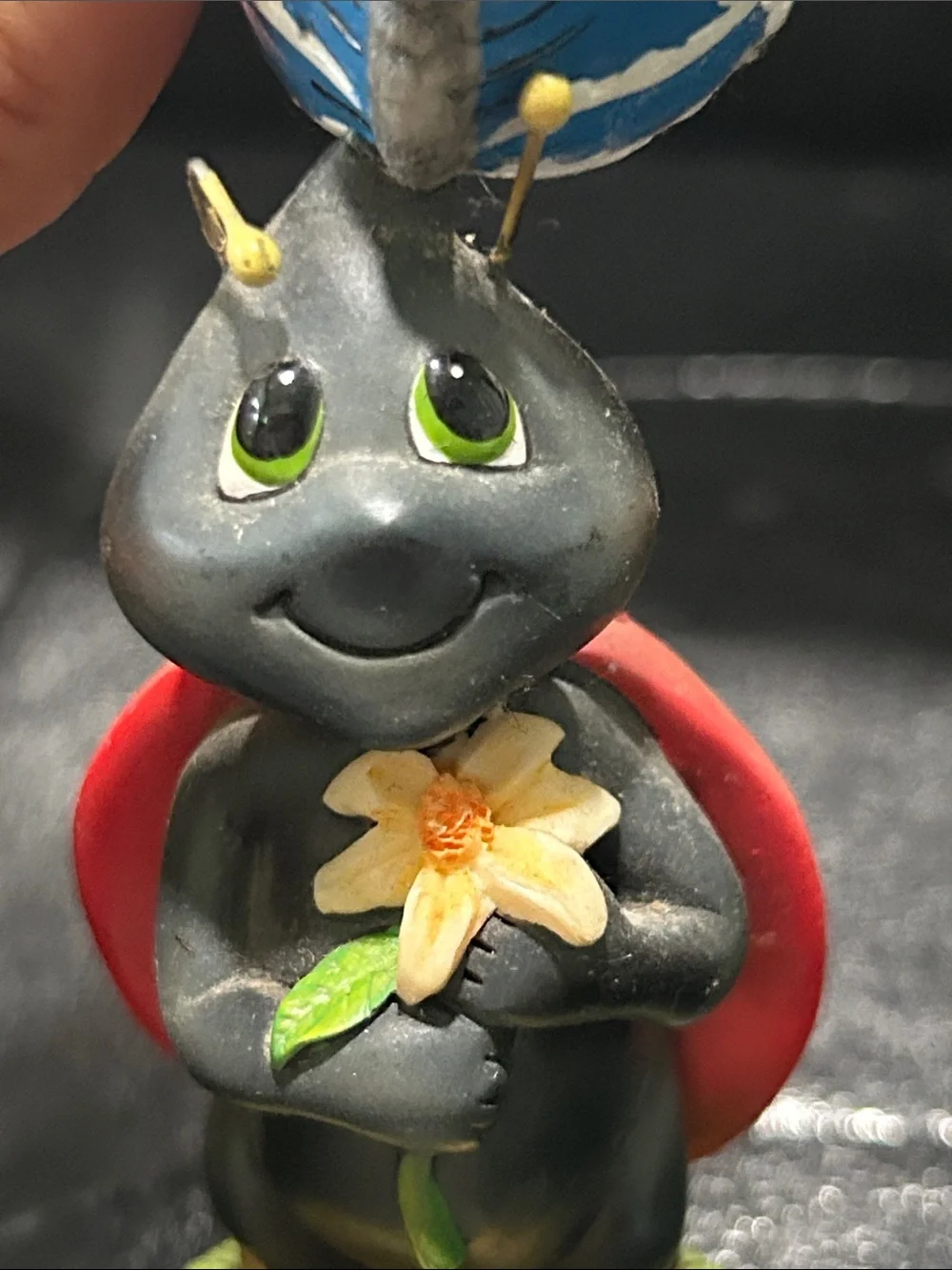 Lola the Ladybug Figurine with Red Wings and Yellow Shoes